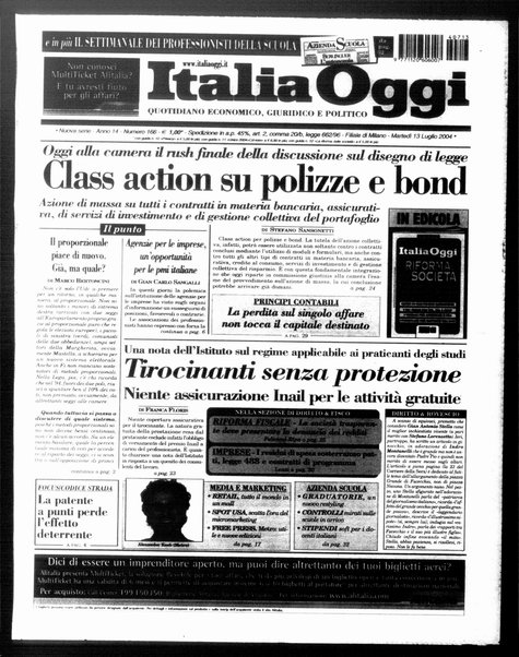 Italia oggi : quotidiano di economia finanza e politica